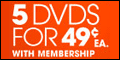 Get 5 DVDs for 49 cents with a columbia house membership!