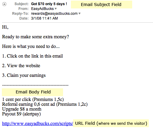 Paid to Read Email Sample